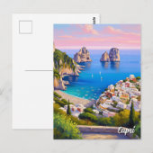 Capri Italië Schilderij Briefkaart (Voorkant / Achterkant)