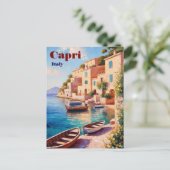  Capri Italië Travel Briefkaart – Retro Medite (Staand voorkant)