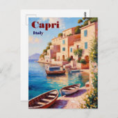  Capri Italië Travel Briefkaart – Retro Medite (Voorkant / Achterkant)