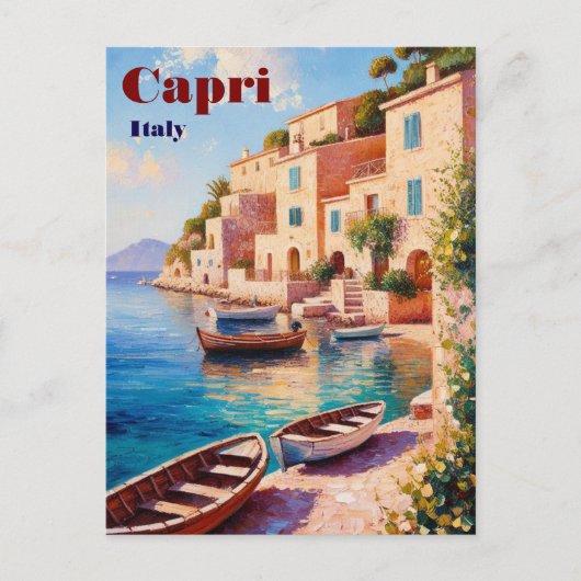  Capri Italië Travel Briefkaart – Retro Medite (Voorkant)