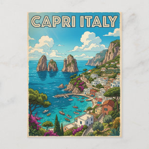 Capri Italië Vintage Anime Reisposter Briefkaart