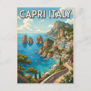 Capri Italië Vintage Anime Reisposter Briefkaart
