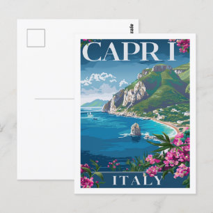 Capri Italië Vintage Beroemde Reisplaats Briefkaart