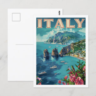 Capri Italië Vintage Beroemde Reisplaats Briefkaart