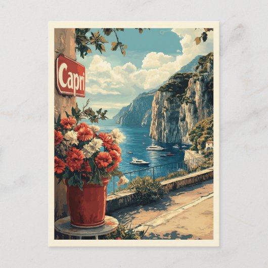 Capri, Italië Vintage Briefkaart (Voorkant)