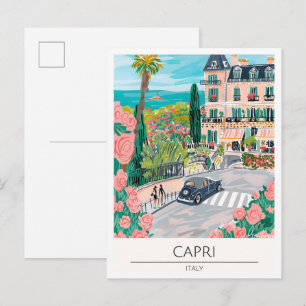 Capri Italië Vintage Kunst Illustratie Reizen Briefkaart