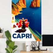 Capri, Italië. Vintage Poster (Thuiskantoor)