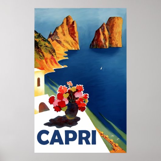 Capri, Italië. Vintage Poster (Voorkant)