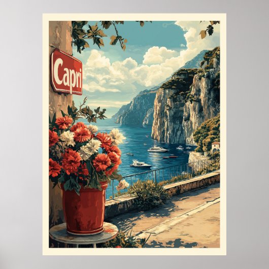 Capri, Italië Vintage Poster (Voorkant)