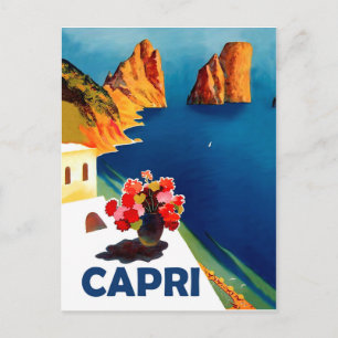 Capri, Italië. Vintage reis Briefkaart