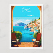 Capri Italië vintage reisillustratie Briefkaart (Voorkant)