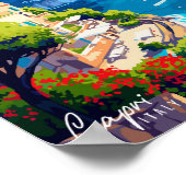 Capri Italië vintage reisillustratie Poster (Hoek)