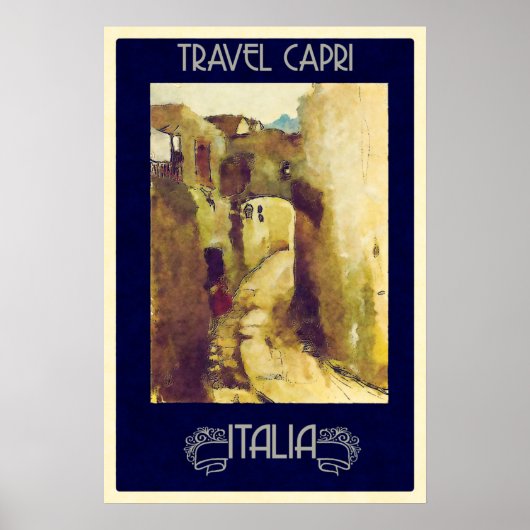 Capri, Italië Vintage Reisposter Poster (Voorkant)