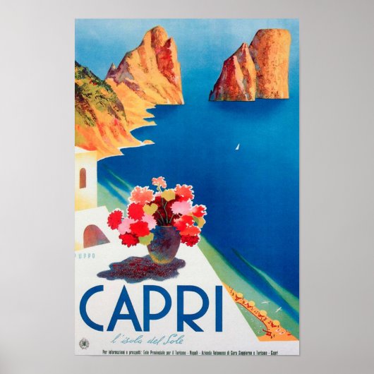 Capri Italië Vintage Reizen Poster (Voorkant)
