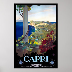 Capri, Italië Vintage Reizen Toerisme Poster