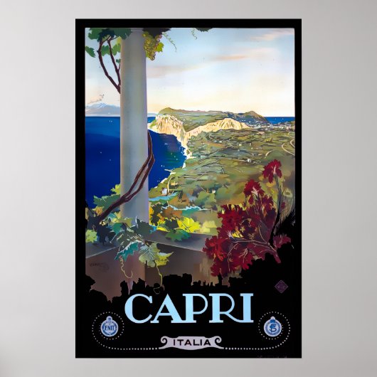 Capri, Italië Vintage Reizen Toerisme Poster (Voorkant)