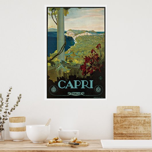 Capri Italië Vintage Travel Poster (Keuken)
