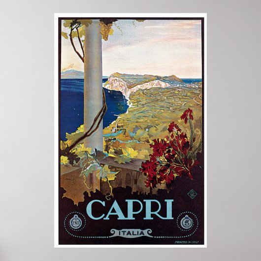 Capri, Italië Vintage Travel Poster (Voorkant)