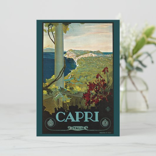 Capri, Italië, Vintage Travel Poster Art Italia Kaart (Staand voorkant)
