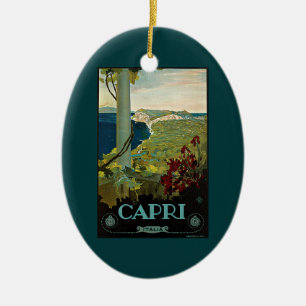 Capri, Italië, Vintage Travel Poster Art Italia Keramisch Ornament