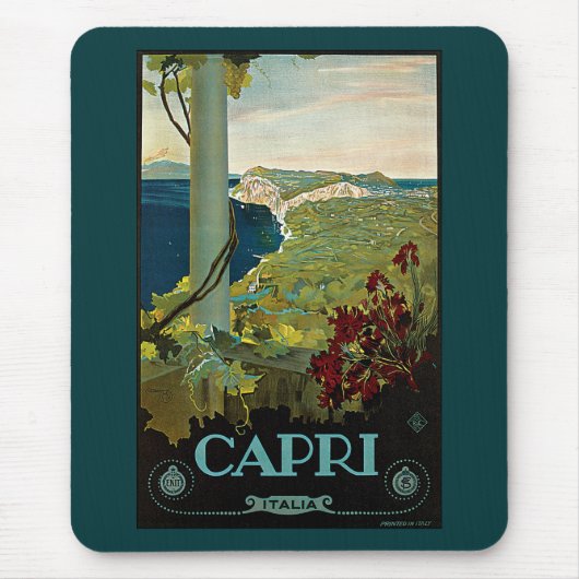 Capri, Italië, Vintage Travel Poster Art Italia Muismat (Voorkant)