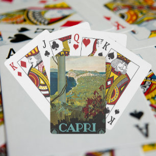 Capri, Italië, Vintage Travel Poster Art Italia Pokerkaarten