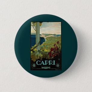 Capri, Italië, Vintage Travel Poster Art Italia Ronde Button 5,7 Cm