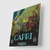 Capri, Italië, Vintage Travel Poster Art Italia Vierkante Klok (Hoek)