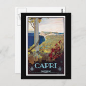 Capri, Italië Vintage Travel Poster Briefkaart (Voorkant / Achterkant)