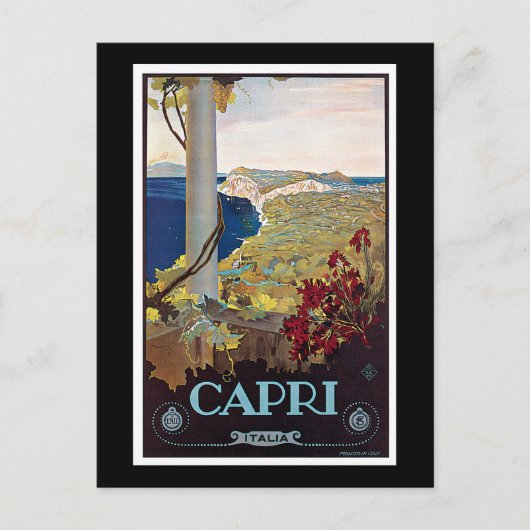 Capri, Italië Vintage Travel Poster Briefkaart (Voorkant)