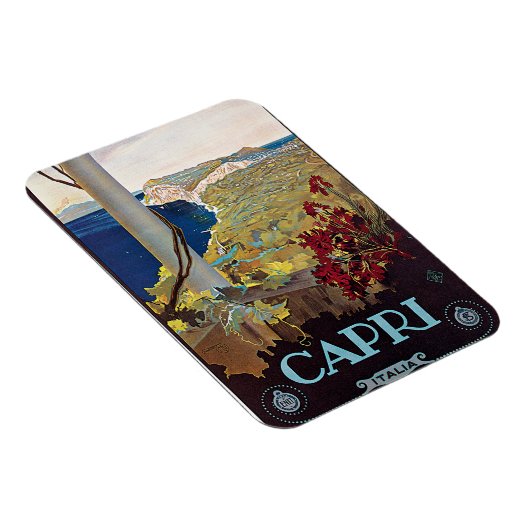 Capri, Italië Vintage Travel Poster Magneet (Rechterzijde)