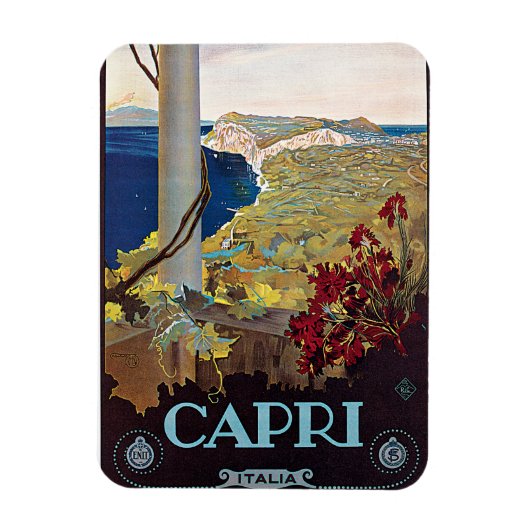 Capri, Italië Vintage Travel Poster Magneet (Verticaal)