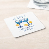 Capri Italië Zomer Kartonnen Onderzetters (Schuin)