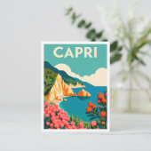Capri Italy Art vintage Travel Briefkaart (Staand voorkant)