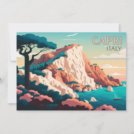 Capri Italy Lemons Mediterranean Island Retro (Voorkant)