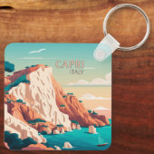 Capri Italy Lemons Mediterranean Island Retro Keyc Sleutelhanger (Achterkant)