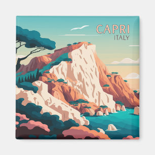 Capri Italy Lemons Mediterranean Island Retro Magneet