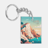 Capri Italy Lemons Mediterranean Island Retro Sleutelhanger (Voorkant Links)