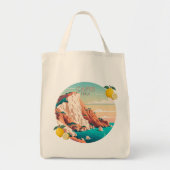 Capri Italy Lemons Mediterranean Island Retro Tote Bag (Voorkant)