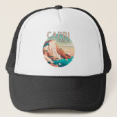 Capri Italy Lemons Mediterranean Island Retro Trucker Pet (Voorkant)