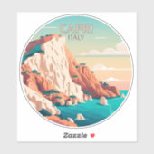 Capri Italy Lemons Mediterranean Retro Squa Sticker (Vel)