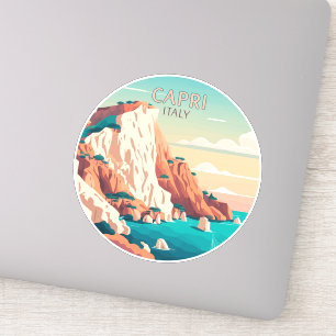 Capri Italy Lemons Mediterranean Retro Squa Sticker