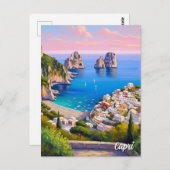 Capri Italy Paiinting Briefkaart (Voorkant / Achterkant)