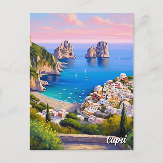 Capri Italy Paiinting Briefkaart (Voorkant)