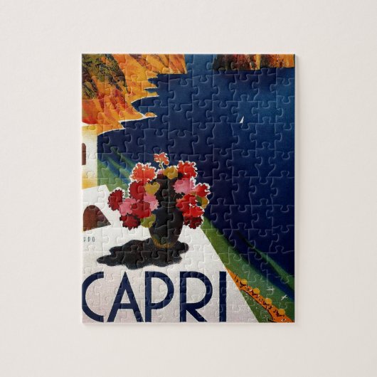 Capri Italy Travel Schilderachtig Illustratie Legpuzzel (Verticaal)
