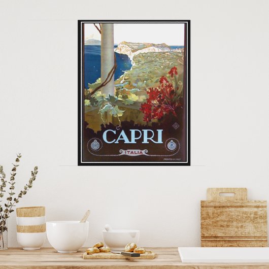 Capri Italy Vintage Poster Print (Keuken)