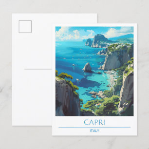 Capri Italy Vintage Travel Briefkaart