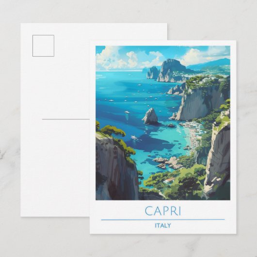 Capri Italy Vintage Travel Briefkaart (Voorkant / Achterkant)