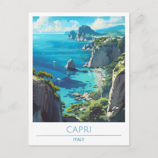 Capri Italy Vintage Travel Briefkaart (Voorkant)