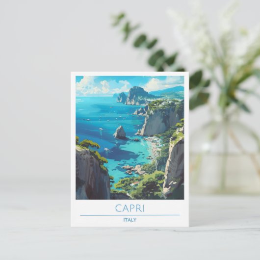Capri Italy Vintage Travel Briefkaart (Staand voorkant)